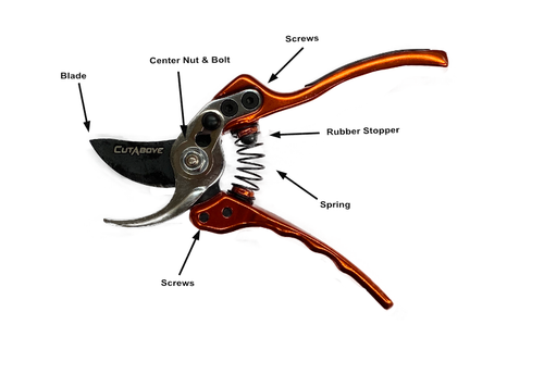 Bypass Secateurs - Luxury Anodised - Spares