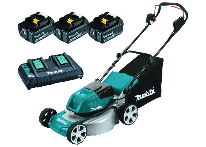 Makita 36V Brushless Lawn Mower 460mm (18inch) - Kit (3 x 5.0Ah Batteries)